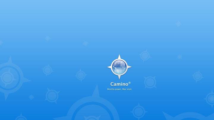 Camino LoGo – Mozilla Power, Mac Style on Blue Background